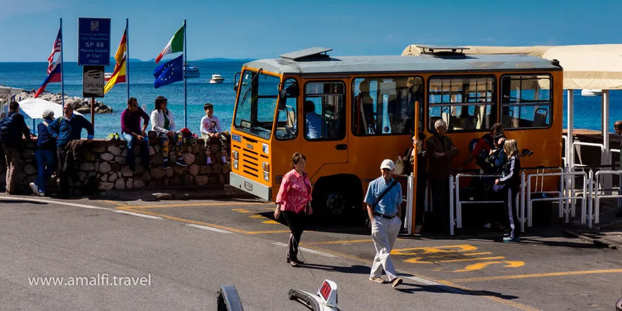 The bus on the Island of Capri, Italy